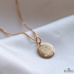 Konfirmationssmykke - 18 karat forgyldt halsk�de med indgravering