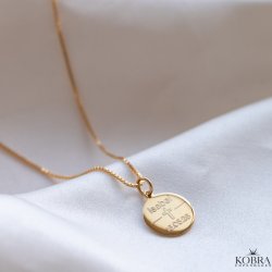 Konfirmationssmykke - 18 karat forgyldt halsk�de med indgravering