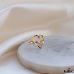 "Love" stor hjertering i gull