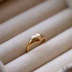 "Liva" 18k forgylt hjertering med personlig gravering