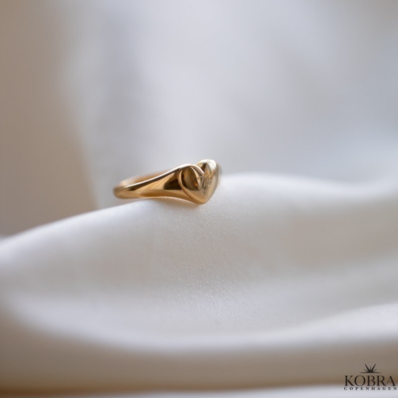 "Liva" 18k forgylt hjertering med personlig gravering