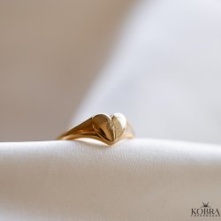 "Liva" 18k forgylt hjertering med personlig gravering