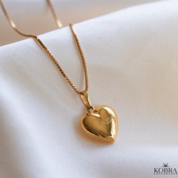 "Liva" hjertekjede i 18 karat gullbelagt, inkludert gravering