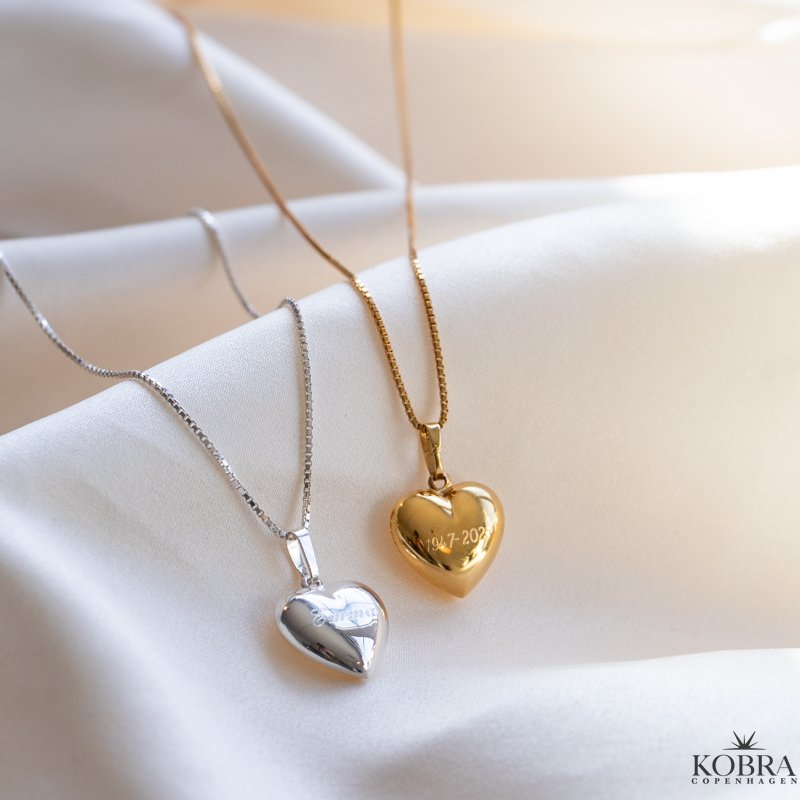 "Liva" hjertekjede i 18 karat gullbelagt, inkludert gravering