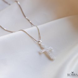 "Guardian" korskjede med stein i sterlings�lv