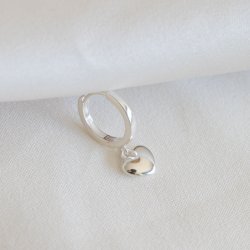 "Liva" 1 stk. hjerte hoop i s�lv