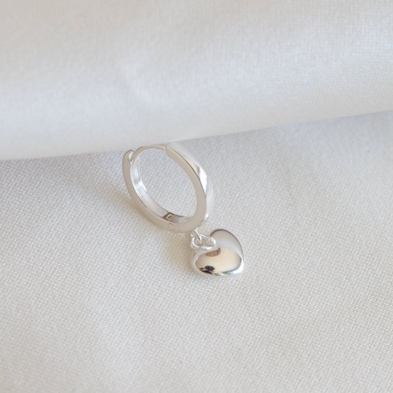 "Liva" 1 stk. hjerte hoop i s�lv