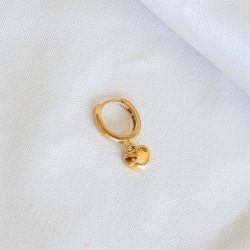 "Liva" 1 stk. hjerte hoop i 18k forgyldt
