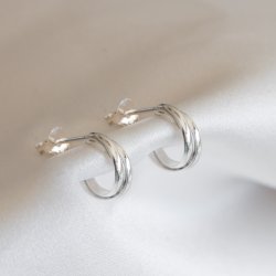 "Silvia" sm� snoede creoler i sterling s�lv