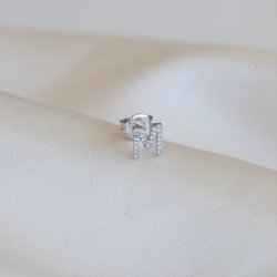 "Zoey" silver�rh�nge med bokstav och sten 1 st.