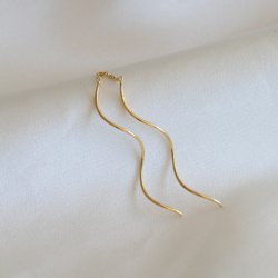 "Curve" 1 stk. 18 karat forgyldte �reringe med spiraler