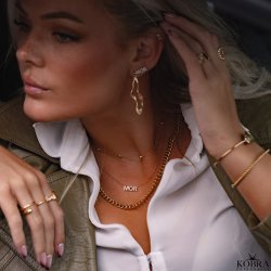 "Panzer" 18 carat gold plated chunky panzer necklace