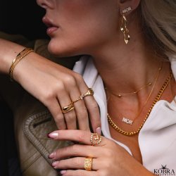 "Panzer" 18 carat gold plated chunky panzer necklace