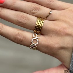 "Mor" gullring med zirconia stein til mor