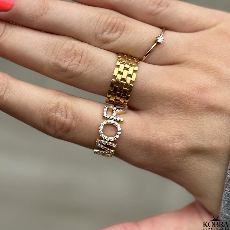 "Mor" gullring med zirconia stein til mor