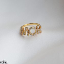 "Mor" gullring med zirconia stein til mor