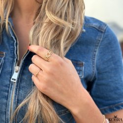 "Mor" gullring med zirconia stein til mor