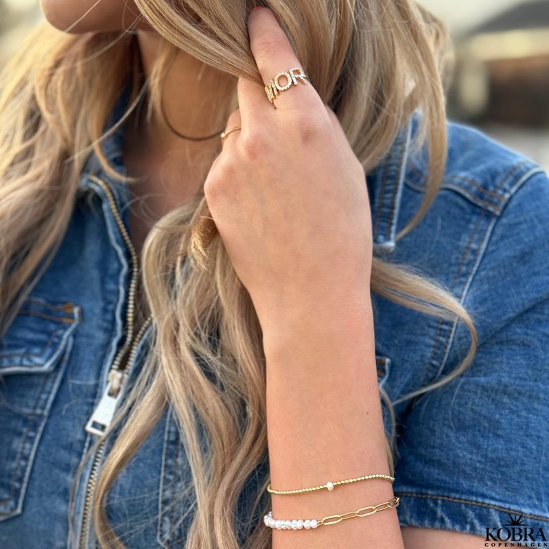 "Mor" gullring med zirconia stein til mor