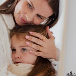 "Love" stor hjerte ring i guld