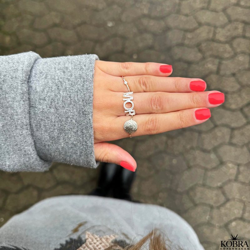 "Mor" s�lv ring med zirconia stein til mor