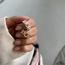 "Mor" s�lv ring med zirconia stein til mor