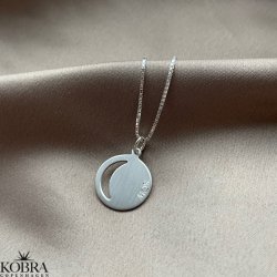 "Moon" slv halskde med udskret mne