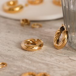 "Malibu" tjocka ringar i 14 karat guldpl�terade