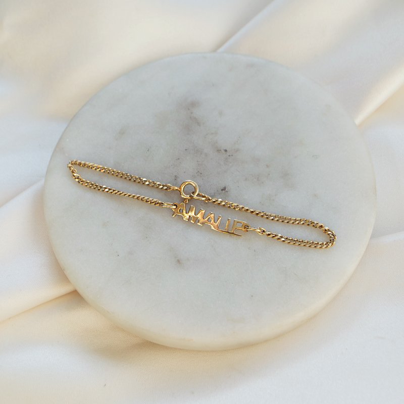 "Manhattan" navnearmb�nd i 18 karat gullbelagt