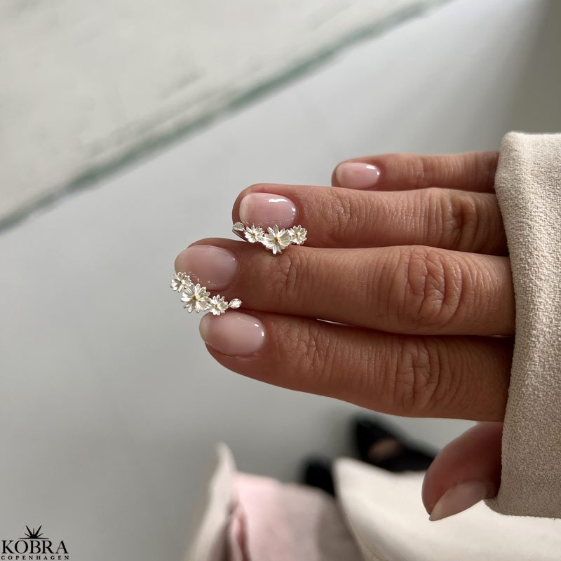 "Marguerite" silver earrings with daisies