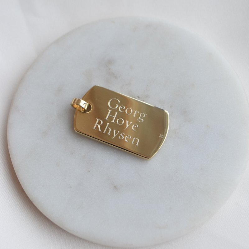 "Max" dogtag i st�l med personlig gravering 