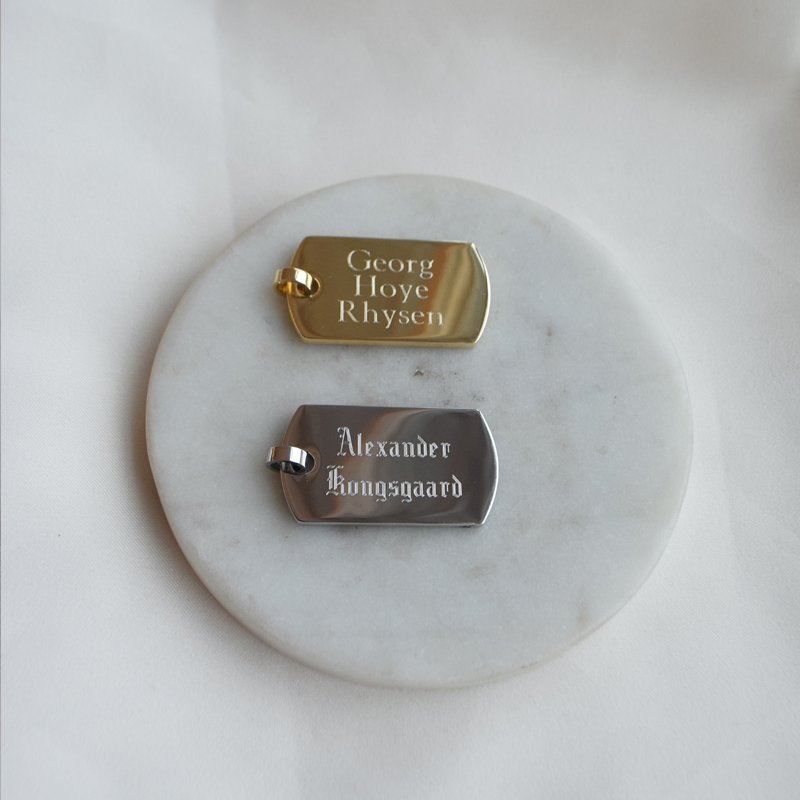 "Max" dogtag i st�l med personlig gravering 