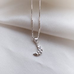  "Moon" Hammered moon charm in silver