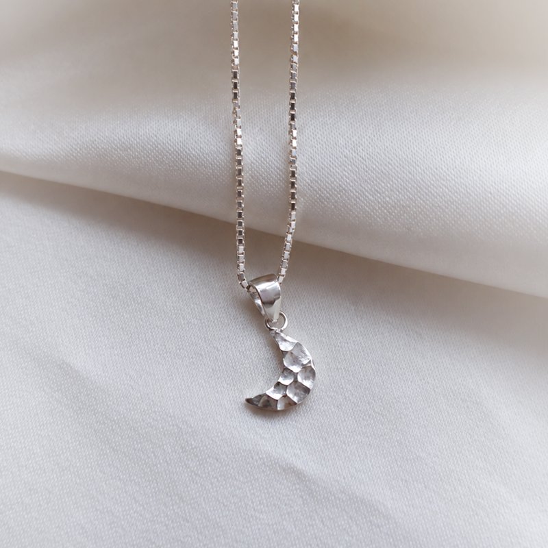  "Moon" Hammered moon charm in silver