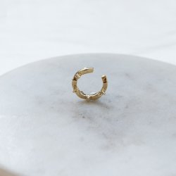"Panama" earcuff med hvite zirkonia steiner i 18k forgylt sterlings�lv.