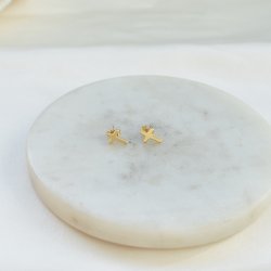 "Promise" Small 18 carat gold plated cross earrings