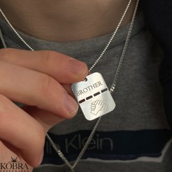 "Ricky" Dogtag i slv, 2 delt inklusiv gravering