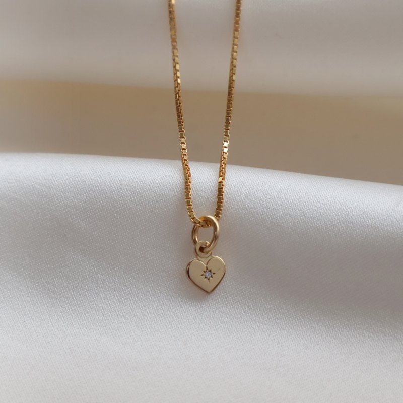 "Rocket" Gold-plated heart charm with stones