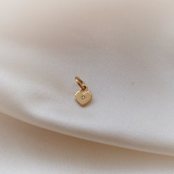 "Rocket" Gold-plated heart charm with stones