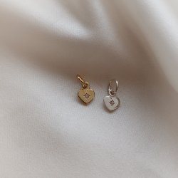 "Rocket" Gold-plated heart charm with stones