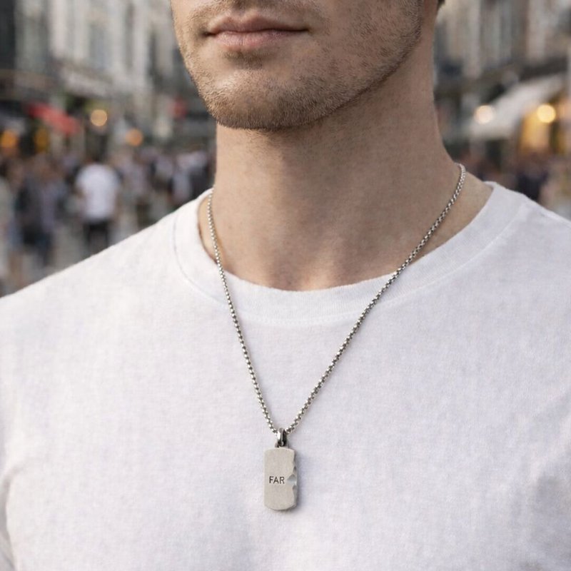 "Rocky" unisex dogtag halsk�de med personlig gravering