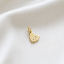 "Memories" Heart Charm in 18K Gold-Plated with Personal Engraving