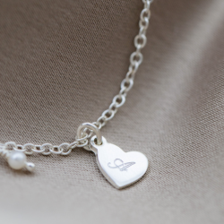 "Memories" Heart Charm in silver with Personal Engraving