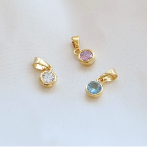Birthstone charm in gold