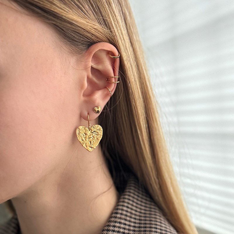 "Ti amo" stud earrings in 18k gold-plated