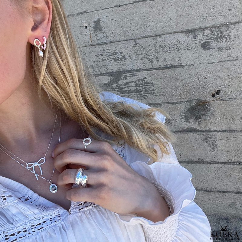 "Sicily" slv ring med gte ferskvandsperler