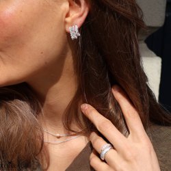 "Nova Moon" chunky slv ring med sten