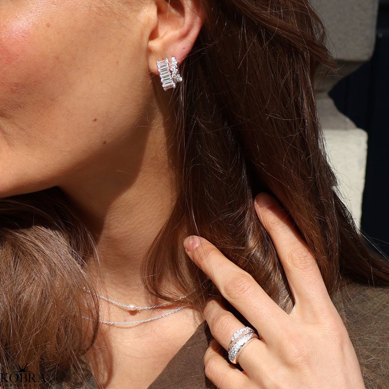 "Nova Moon" chunky slv ring med sten