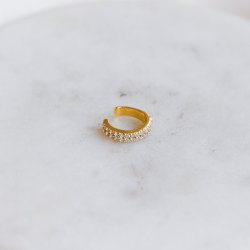 "Sparkling" ear cuff in 18k gold-plated sterling silver with zirconia.