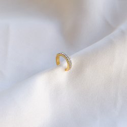 "Sparkling" ear cuff in 18k gold-plated sterling silver with zirconia.