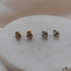 "Ti amo" stud earrings in silver